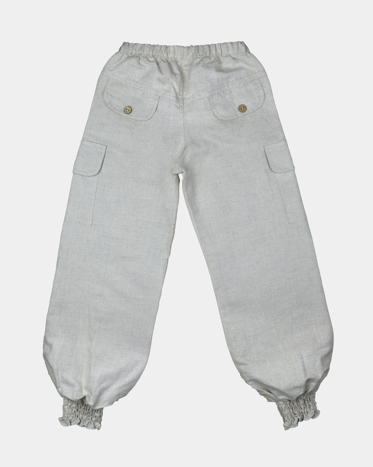 GIRL'S CARGO PANTS NATURAL LINEN