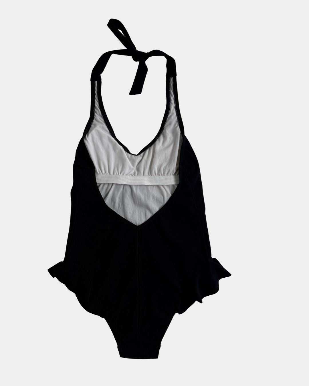 BLACK RUFFLE MATERNITY SWIMSUIT