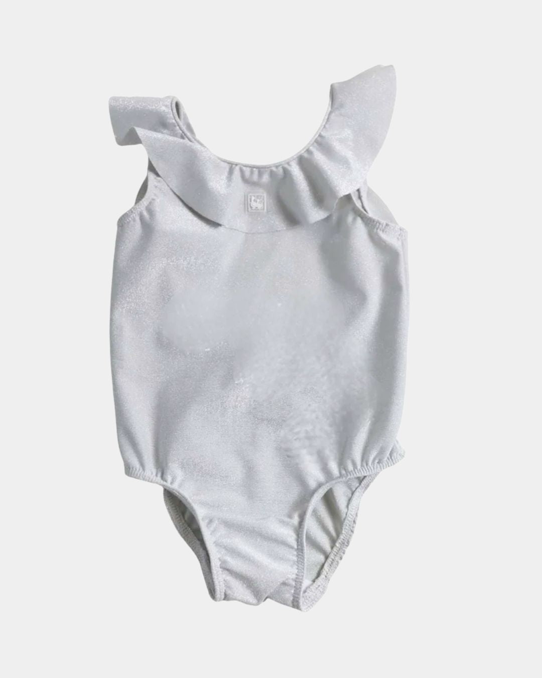 SILVER RUFFLED SWIMSUIT