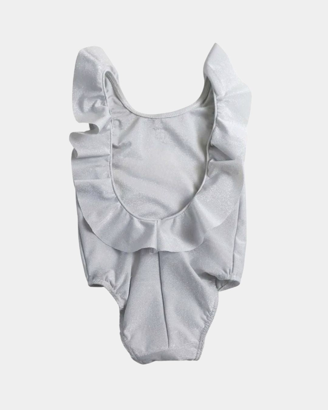 SILVER RUFFLED SWIMSUIT