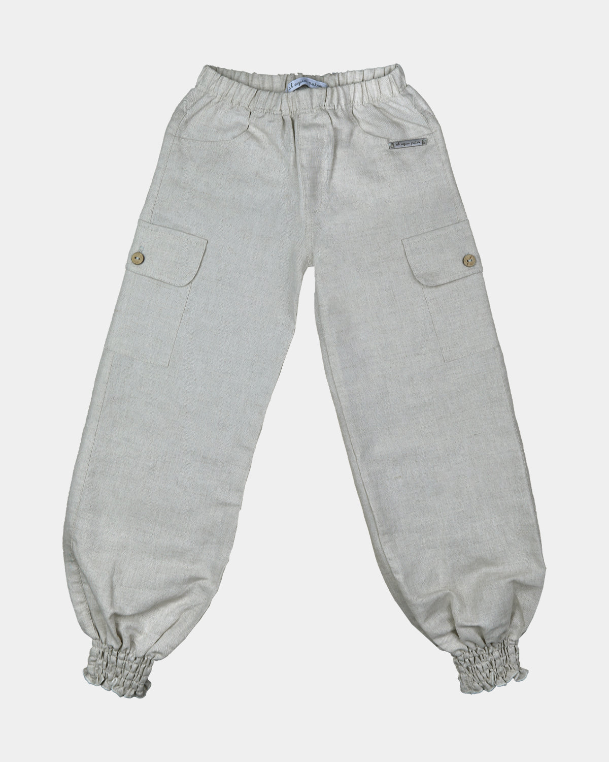 PANT. CARGO  NIÑA LINO NATURAL